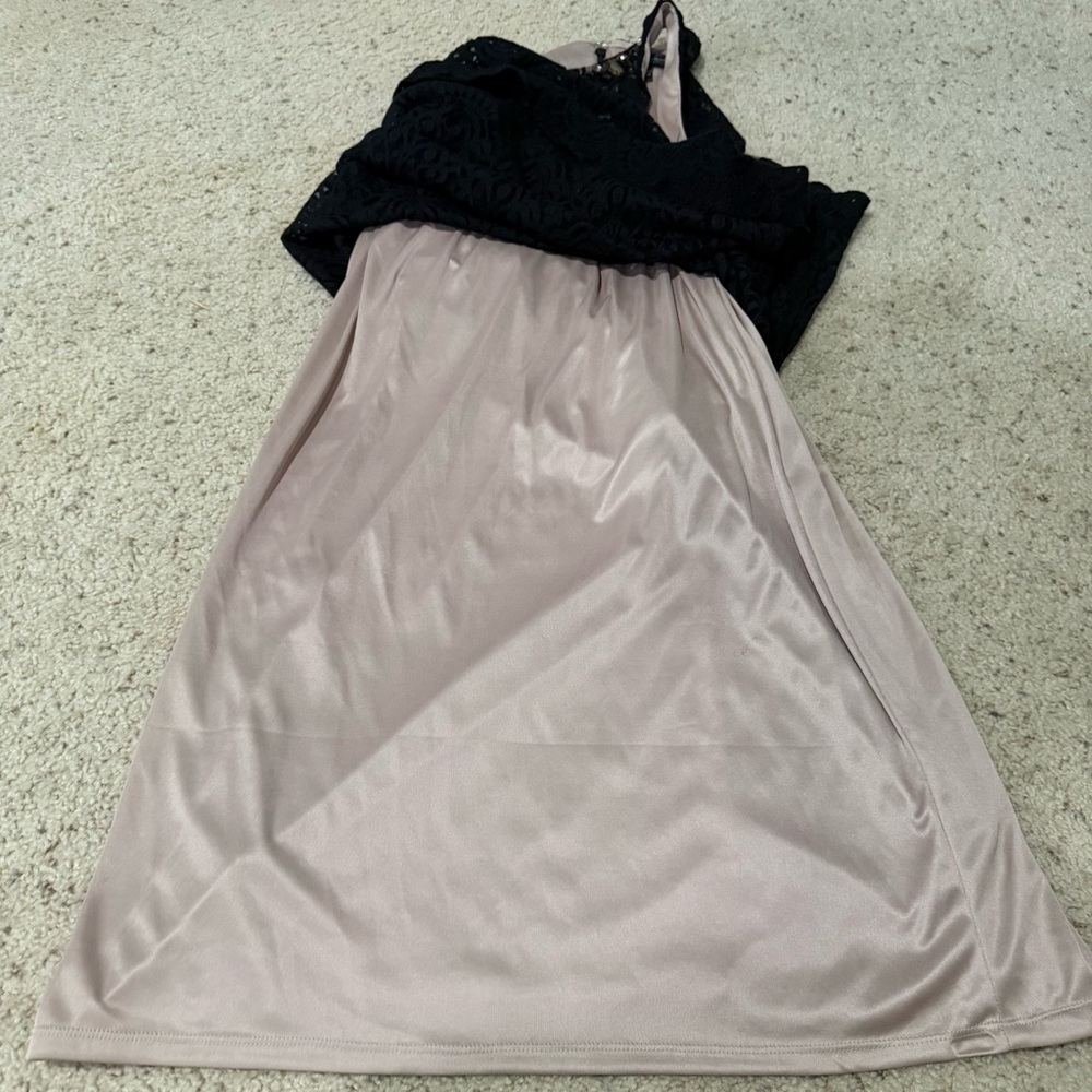 Jessica Howard Black Lace Dress Size 14 Beaded Neck - Picture 8 of 12
